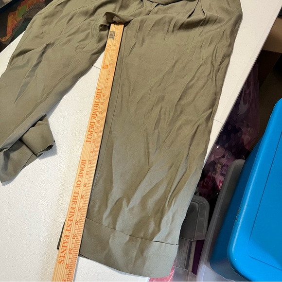 J.O.A. Venture Casual Olive Green Paper Bag Waist Pants Large L1 - Picture 7 of 9